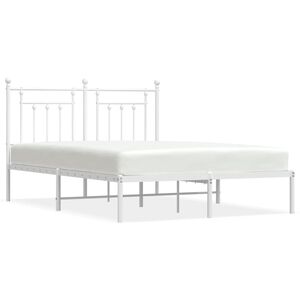 vidaXL Estructura cama sin colch&oacute;n con cabecero metal blanco 140x200cm