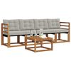 vidaXL Conjunto de sof&aacute;s de exterior 5 pcs Gris Natural y Claro