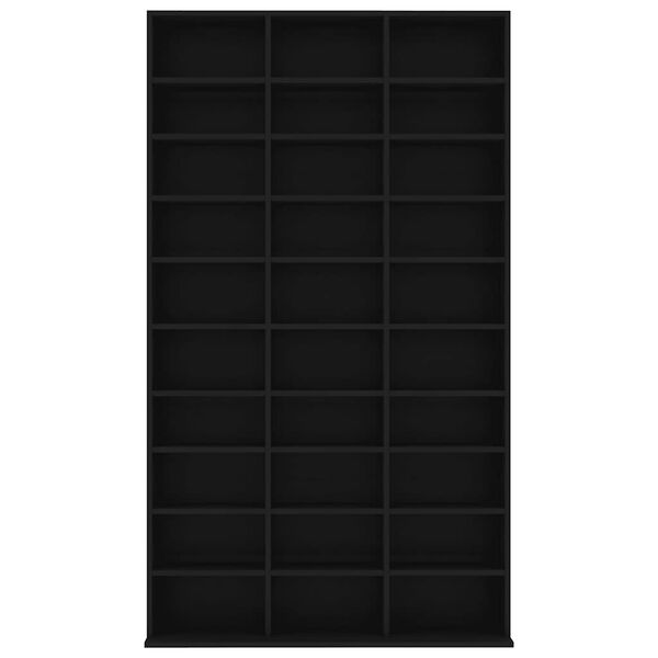 vidaXL Armario para CDs madera contrachapada negro 102x16x177,5 cm