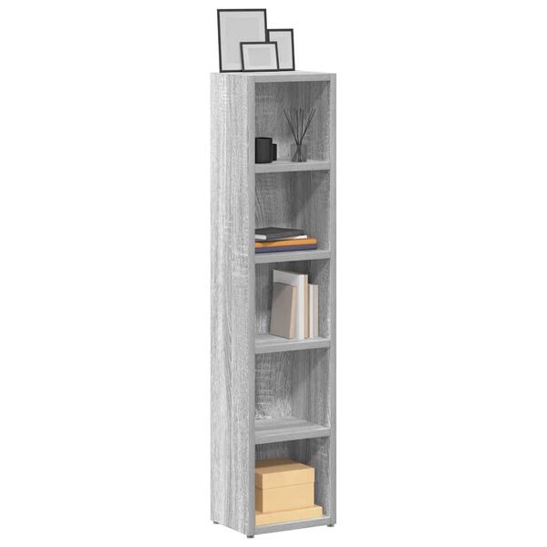 vidaXL Estantería para CD 2 uds madera gris Sonoma 21x16x93,5 cm