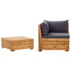 vidaXL Muebles de jard&iacute;n 2 piezas con cojines madera maciza de acacia