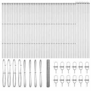 vidaXL Poste de Valla Plateado