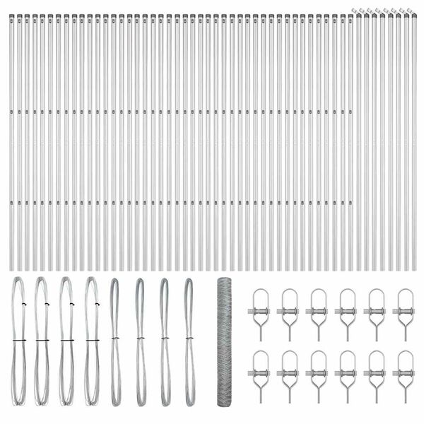 vidaXL Poste de Valla Plateado 100 x 1,4 m (malla de 50 mm) Acero