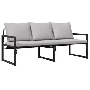 vidaXL Muebles de jard&iacute;n Gris Claro 180 x 72,5 x 71 cm Poli&eacute;ster