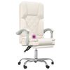 vidaXL Silla de oficina reclinable masaje cuero sintético color crema