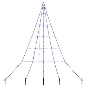 vidaXL Árbol de Navidad LED con estacas de tierra Azul 180 cm Metal