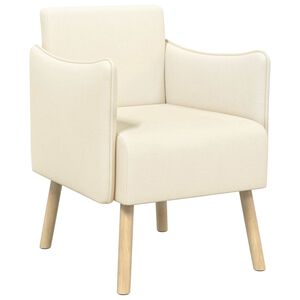 vidaXL Butaca decorativa Crema Terciopelo granulado