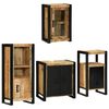 vidaXL Juego de muebles de ba&ntilde;o 4 pcs Marr&oacute;n Madera de mango s&oacute;lido