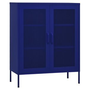 vidaXL Armario de almacenamiento acero azul marino 80x35x101,5 cm