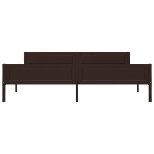 vidaXL Estructura cama sin colch&oacute;n madera pino marr&oacute;n oscuro 200x200cm