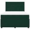 vidaXL Cama box spring con colch&oacute;n terciopelo verde oscuro 140x190 cm