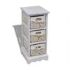 vidaXL Estante con 3 cestas tejidas de almacenamiento madera blanca