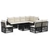 vidaXL Conjunto de sof&aacute;s de jard&iacute;n 9 uds. Negro y Blanco Crema