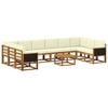 vidaXL Conjunto de sof&aacute;s de exterior 11 uds. Natural y Crema