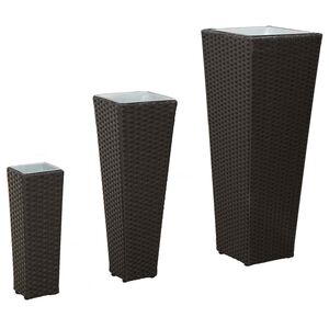 vidaXL Conjunto de Jard&iacute;n 3 uds. Negro 30 x 30 x 80 cm Metal