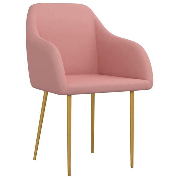 vidaXL Sillas de comedor 4 unidades terciopelo rosa