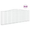 vidaXL Cestas de gaviones 10 uds forma de arco hierro 400x30x140/160cm