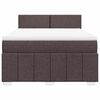 vidaXL Cama box spring con colch&oacute;n tela marr&oacute;n oscuro 140x190 cm