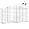 vidaXL Cestas de gaviones 7 uds forma de arco hierro 200x50x100/120 cm