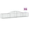 vidaXL Cestas de gaviones 6 uds forma de arco hierro 300x50x40/60 cm