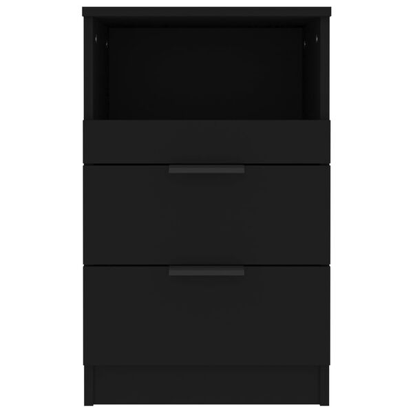 vidaXL Mesita de noche madera contrachapada color negro