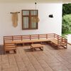 vidaXL Juego de muebles de jard&iacute;n 11 piezas madera maciza de pino