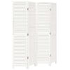 vidaXL Biombo separador de 4 paneles madera maciza Paulownia blanco