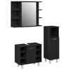 vidaXL Juego de muebles de ba&ntilde;o 3 uds. Negro 30 x 30 x 99,5 cm