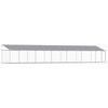 vidaXL Jaula de perros techo y puerta acero galvanizado gris 12x2x2 m