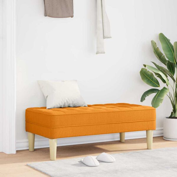 vidaXL Banco con coj&iacute;n Amarillo oscuro 113 x 57 x 39 cm tela