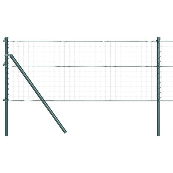 vidaXL Postes de cerca 7 pcs Verde Ø32mm 120 cm Acero galvanizado