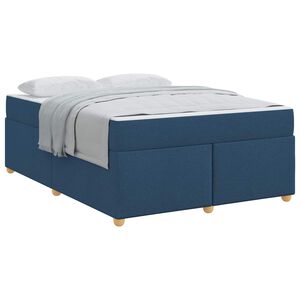 vidaXL Estructura de cama con colch&oacute;n Azul 160 x 200 cm tela