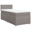vidaXL Cama box spring con colch&oacute;n tela gris taupe 100x200 cm