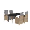vidaXL Set comedor de jard&iacute;n 5 pzas con cojines rat&aacute;n sint&eacute;tico beige