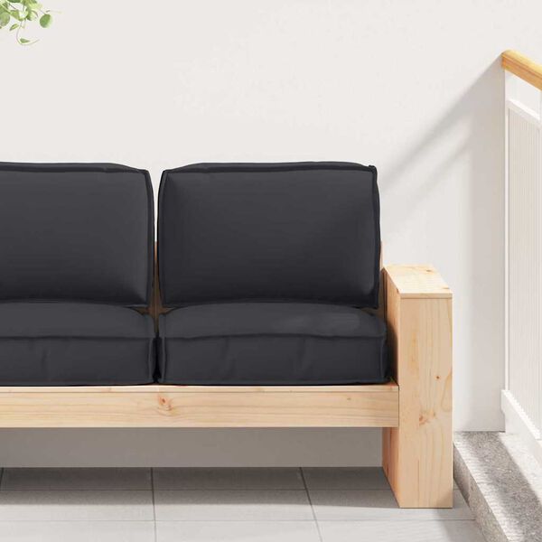 vidaXL Juego de Cojines para Palets 2 pcs Negro Tela Oxford