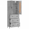 vidaXL Aparador alto madera contrachapada gris hormig&oacute;n 69,5x34x180 cm