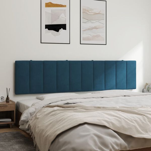 vidaXL Cabecero de cama acolchado Hanko terciopelo azul 200 cm