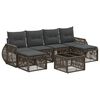 vidaXL Conjunto de sof&aacute;s de jard&iacute;n 7 pcs Gris y Gris Oscuro