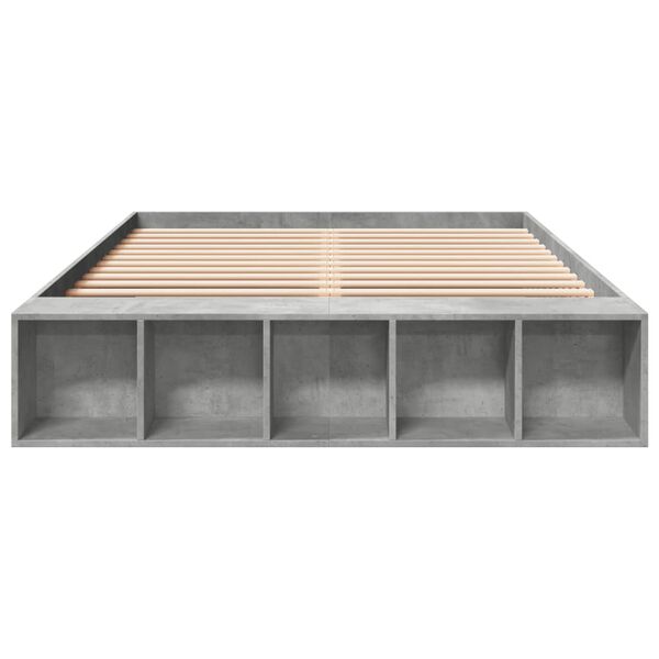 vidaXL Estructura de cama madera de ingenier&iacute;a gris hormig&oacute;n 150x200cm