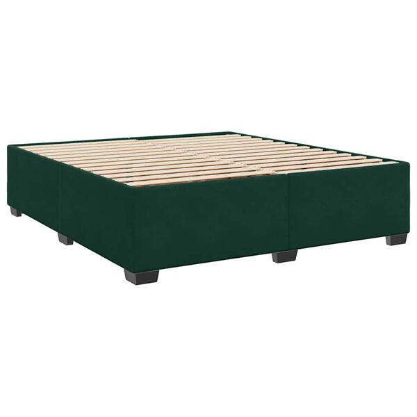 vidaXL Estructura cama sin colch&oacute;n terciopelo verde oscuro 180x200 cm