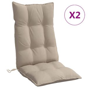 vidaXL Cojines de silla con respaldo alto 2 uds tela Oxford gris taupe