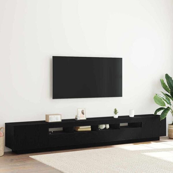 vidaXL Conjunto de mueble de TV 3 pcs Negro 260 x 35 x 40 cm