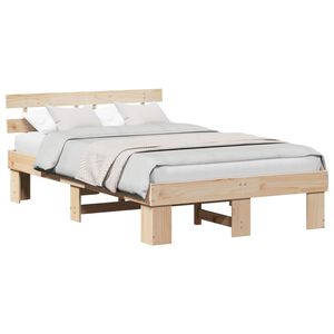 vidaXL Estructura de cama Natural 135 x 190 cm Madera de pino macizo