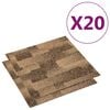vidaXL Alfombra para el suelo 20 pcs Marr&oacute;n 50 x 50 cm PP