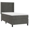 vidaXL Cama box spring colch&oacute;n y LED terciopelo gris oscuro 90x200 cm