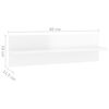 vidaXL Estante de pared 2 uds contrachapado blanco brillo 60x11,5x18cm