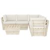 vidaXL Muebles de jard&iacute;n de palets 6 piezas y cojines madera de abeto