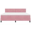 vidaXL Cama Box Spring LED con colch&oacute;n Rosa 180 x 200 cm Terciopelo