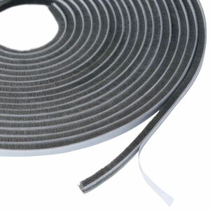 vidaXL Burlete de cepillo autoadhesivo 5 m PP Gris