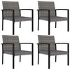 vidaXL Sillas de comedor de jard&iacute;n 4 unidades rat&aacute;n sint&eacute;tico gris